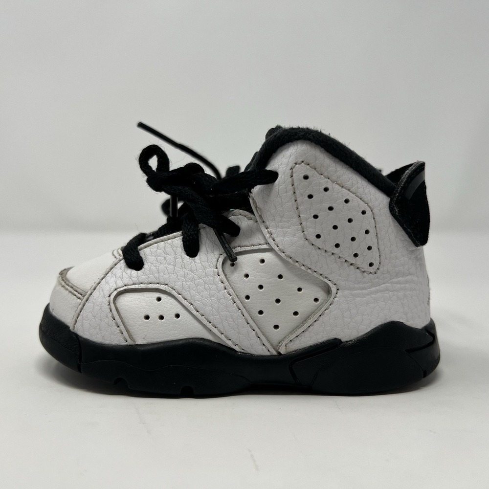 Nike Air Jordan 6 Retro White Hyper Jade Black Toddler Size 5C - Picture 7 of 8